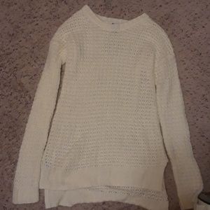 White knitted sweater